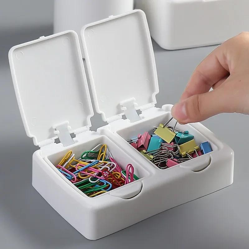 Desktop Pop-up Storage Box Cotton Swabs Makeup Organizer with Cover Dust Proof Plastic Holder Case for Small Things Beauty Tools