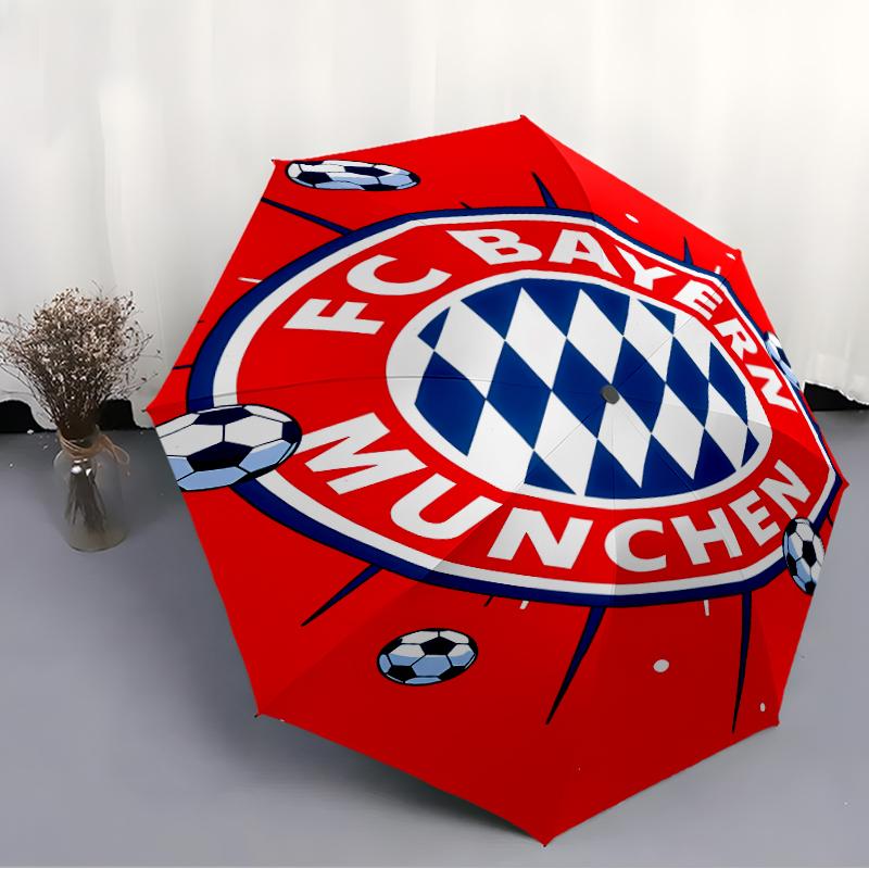 Printed FC Bayern München Logo Printed Folding Umbrella,Outdoor,Leisure,And Travel Umbrella,Durable Umbrella Fabric,Birthday And Holiday Gift