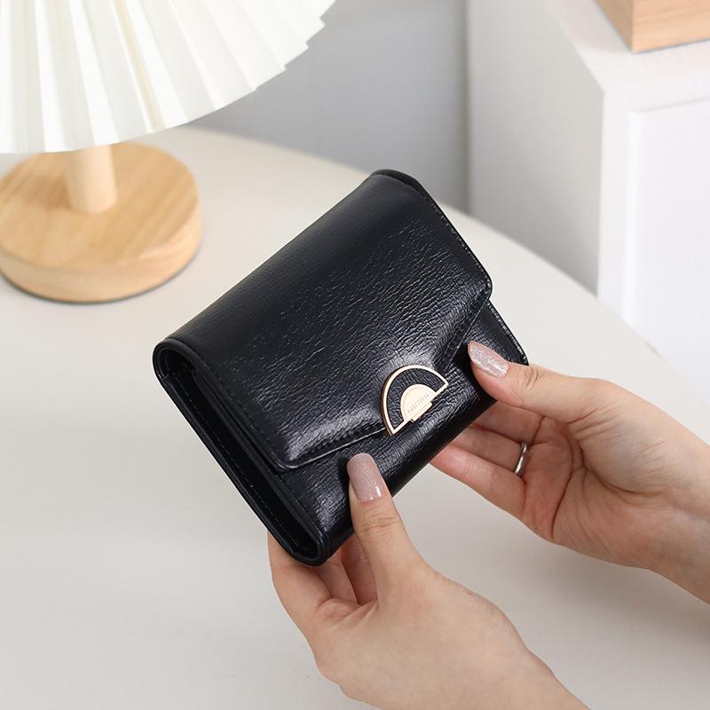 

Кошелек для женщин с несколькими отделениями для карт Кошелек для монет в студенческом стиле Кошелек Zero чёрный