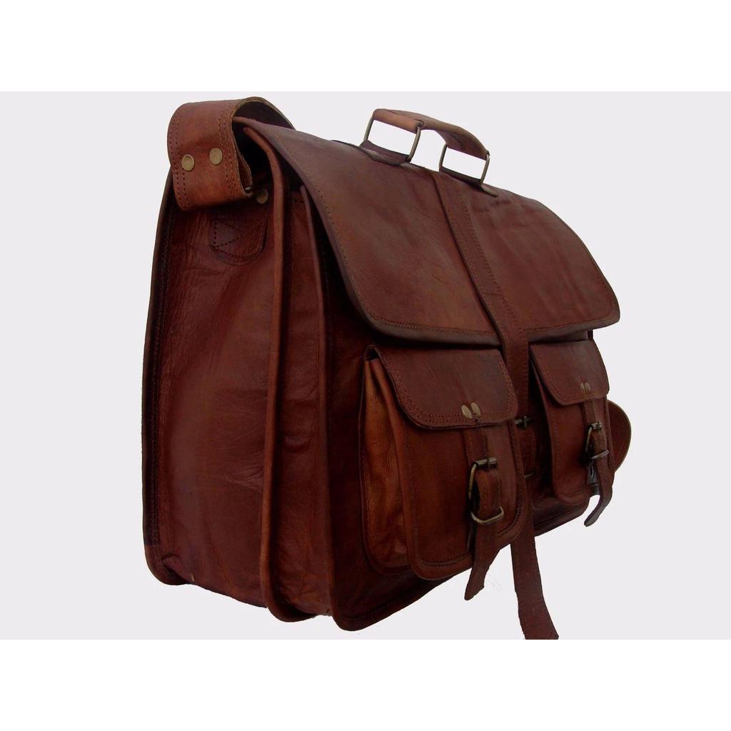 Men Vintage Genuine Leather Satchel Shoulder Laptop Bag Messenger Briefcase NeW