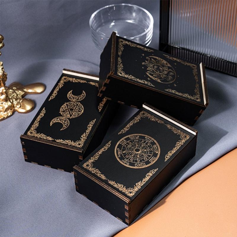 Tarots Deck Game Card Organizers Storage Box Tarots Deck Holder Container Tarots Card Case Holder Wood Tarots Card Box