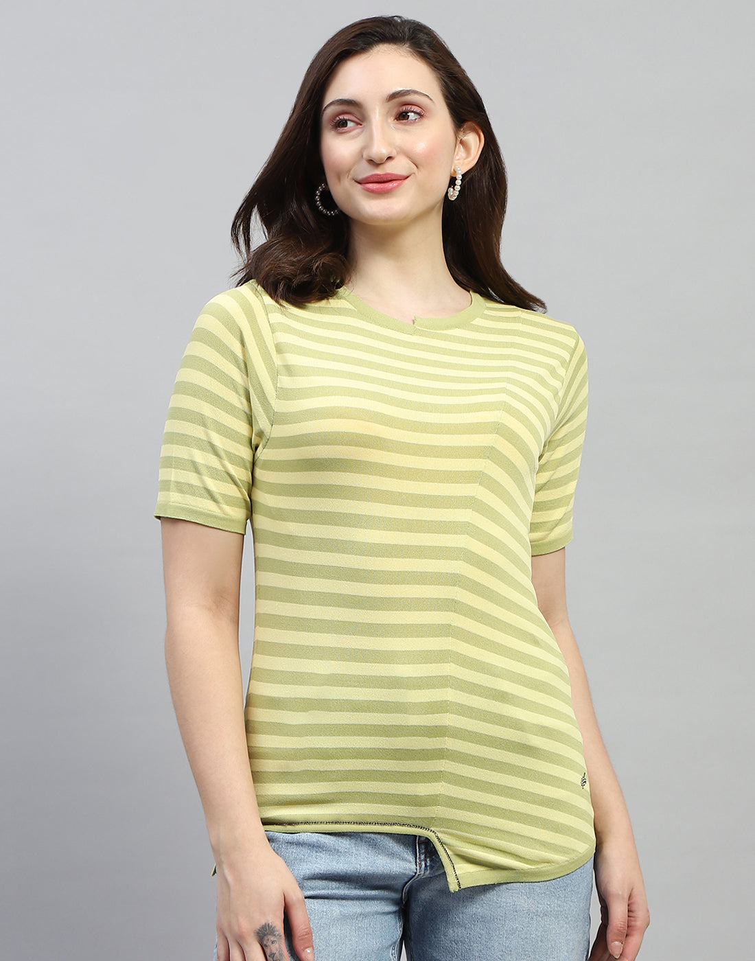 Monte Carlo Women Regular Fit Green Top M
