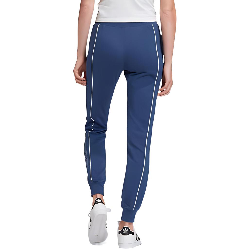 Adidas Originals Letter Logo Print Drawstring Casual Mid Waist Sports Pants Women Pants Blue FM2491