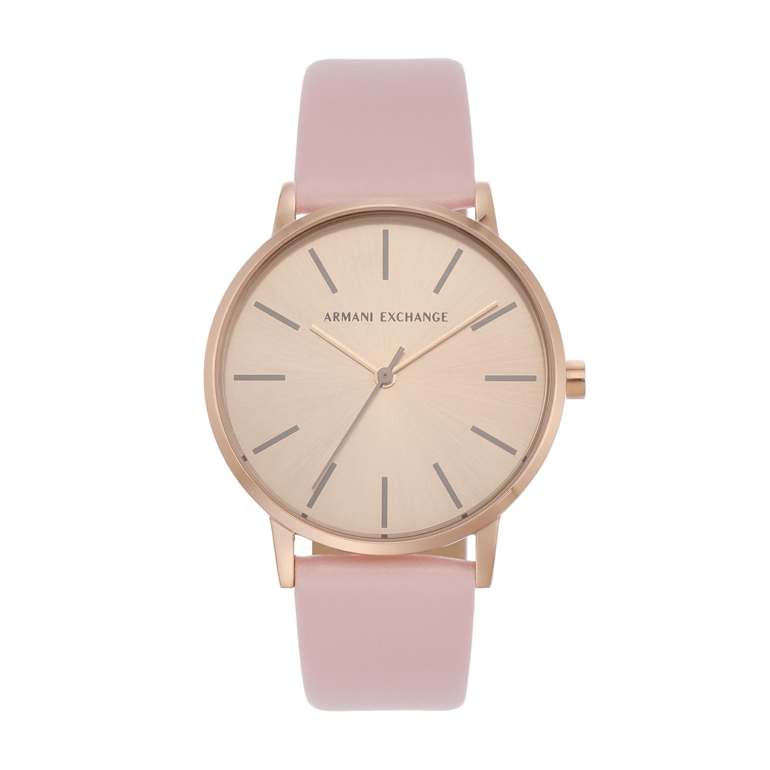 Armani Exchange Three-Hand Pink Leather Watch & Bracelet Set