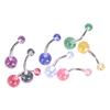 8Pcs/Set Colorful Glitters Navel Belly Button Ring Barbell Piercing Body Jewelry