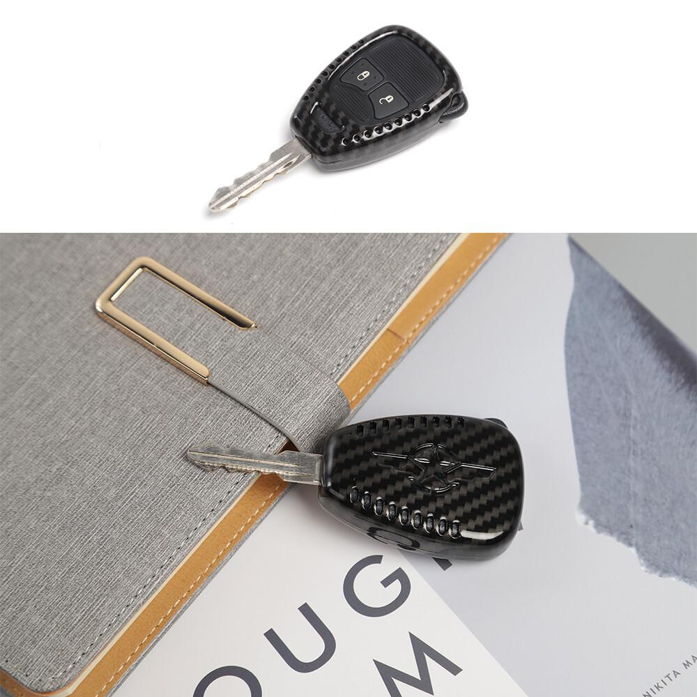 1pcs Car Key Fob Protect Cover Case Trim for Jeep Wrangler JK 07-17 Carbon Fiber