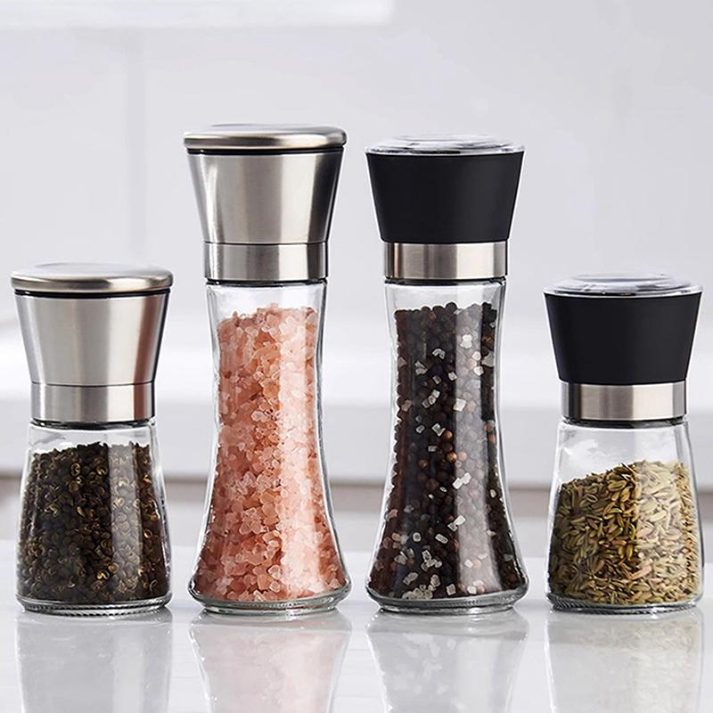 Manual Salt Pepper Grinder Seasoning Bottle Jar Stainless Steel Spice Grinder Salt Shaker Kitchen Mills Accessories