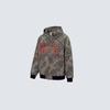 Vintage Leopard Print Hooded Zip-Up Sweatshirt With Red Thorn Studs Streetwear Unisex Oversized Casual Top