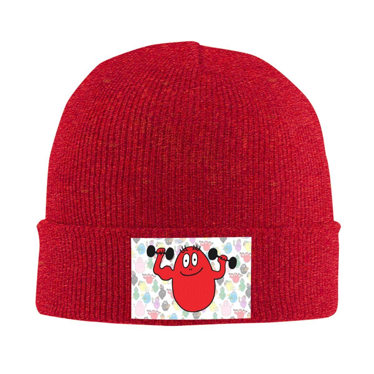 Barba Red Boy Les Barbapapa Family Warm Knitted Cap Hip Hop Bonnet Hat Autumn Winter Outdoor Beanies Hats for Unisex Adult One Size