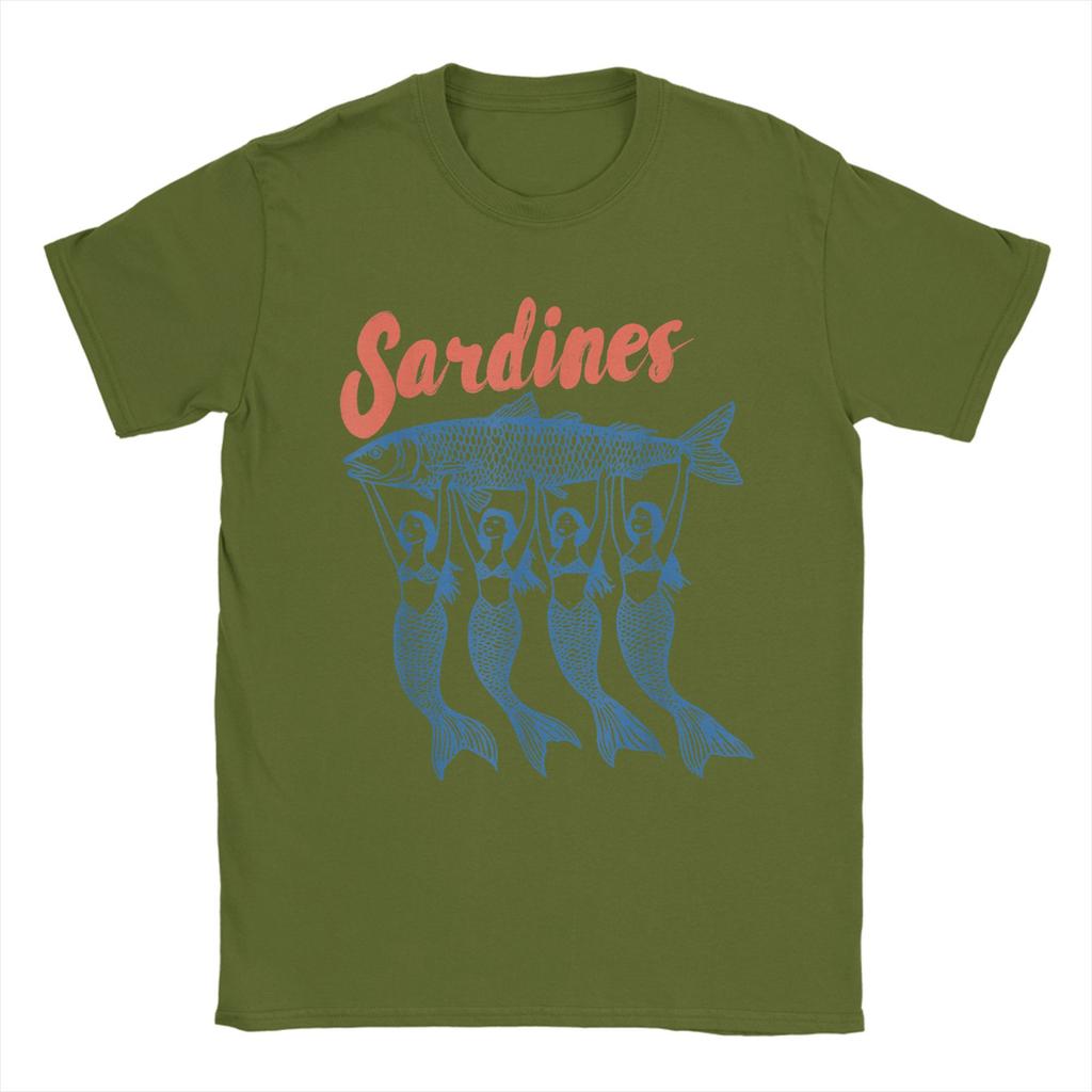 Men Sardine Mermaid Sardine T Shirt  Cotton Clothes Novelty Short Sleeve Crewneck Tee Shirt Plus Size T-Shirts