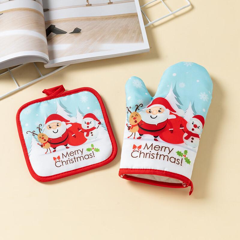 MDNG Christmas Winter Old Man Oven Mitts (3-Pack)