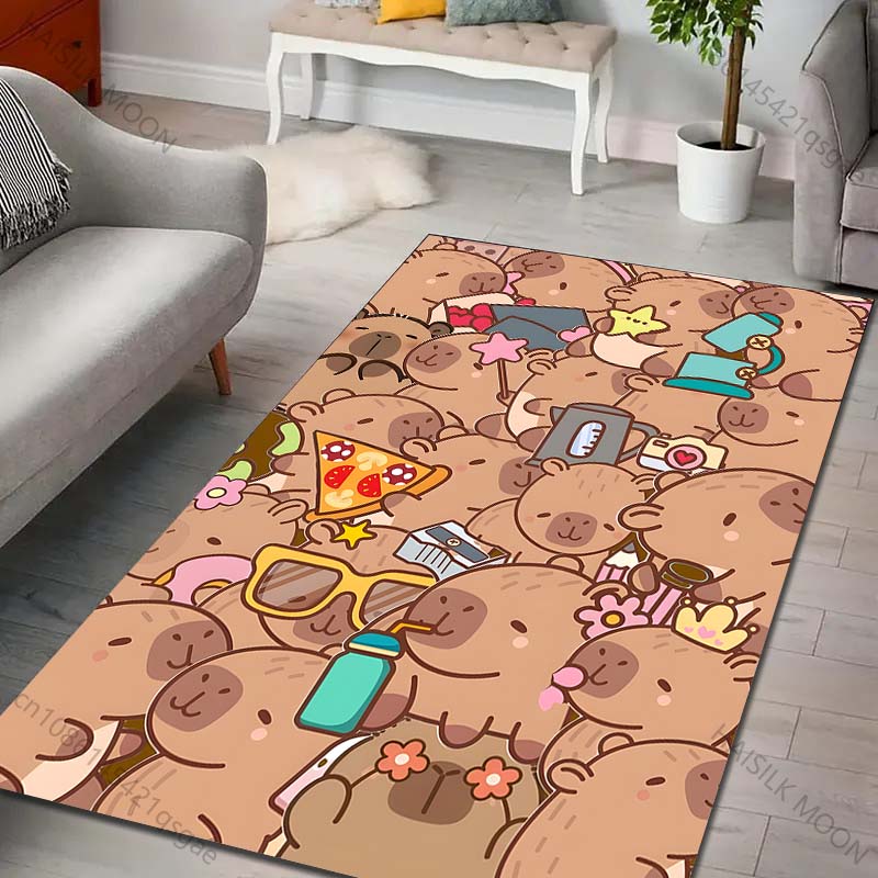 New product! Cute Capybara Carpet for Living Room Bedroom Sofa Home Decor Non-slip Floor Mat Modern Rugs Luxury Gifts