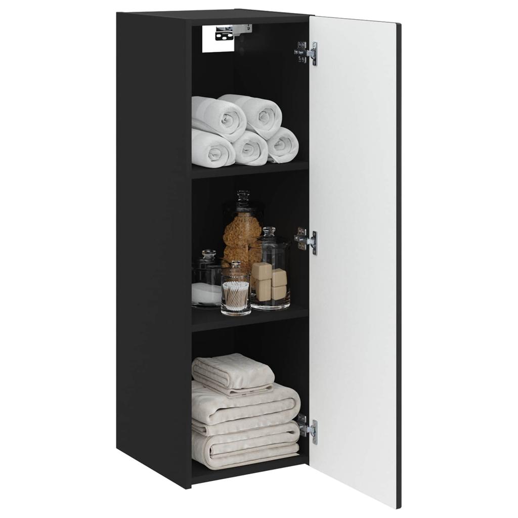 Wall Mounted Bathroom Cabinet Black 33 x 34.5 x 60 cm