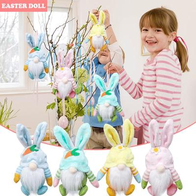Easter Bunny Pendant 2022 Fabric Gnome Doll Home Decoration