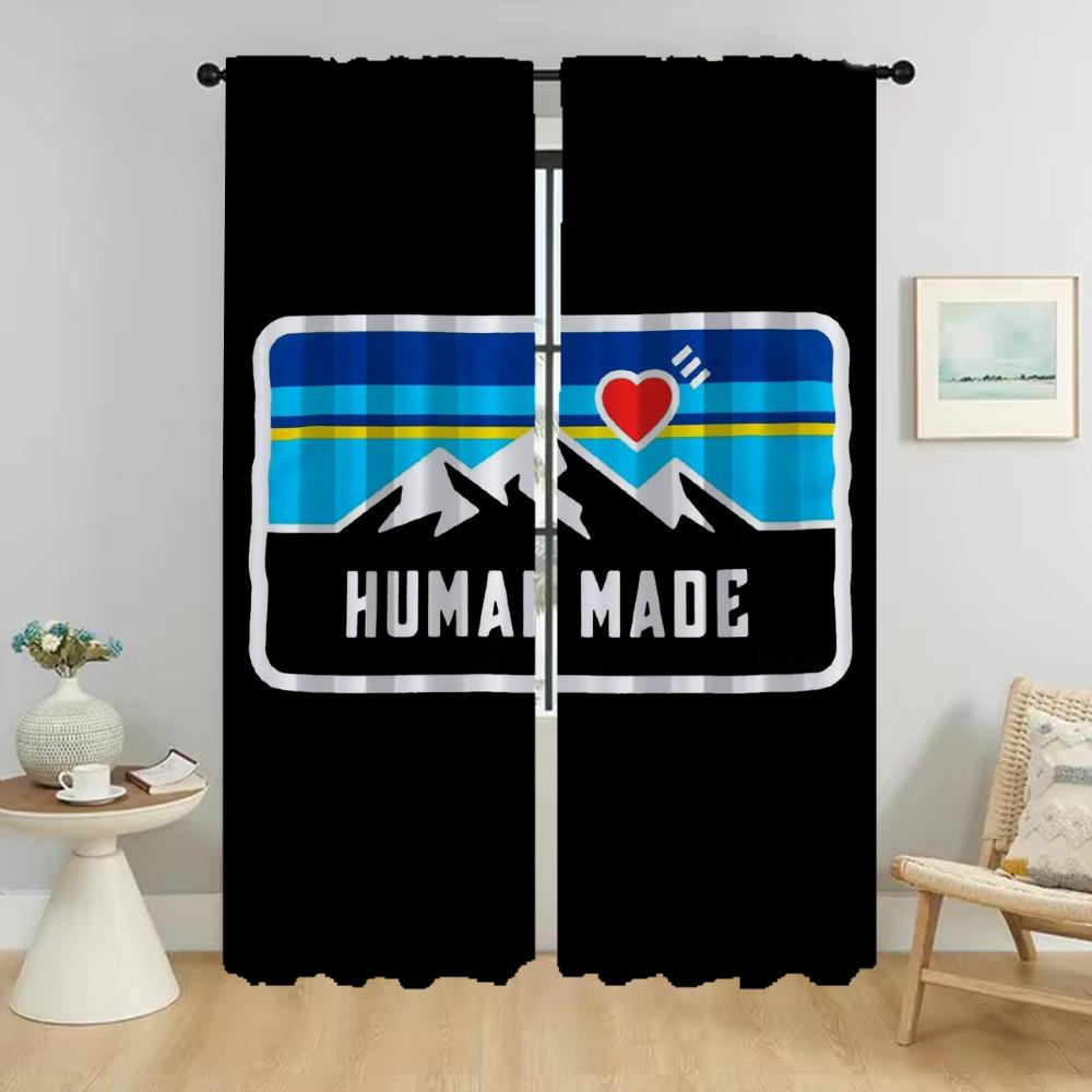 Blackout Curtains for Living Room Curtain H-human Mades Shades Home Interior Curtains 2 Pieces Tulle for Bedroom Partition Child