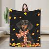 Cartoon Dackel Hund Decke Fleece Herbst/Winter Atmungsaktiv Warm Überwurfdecken für Bettwäsche Outdoor Teppich Stück