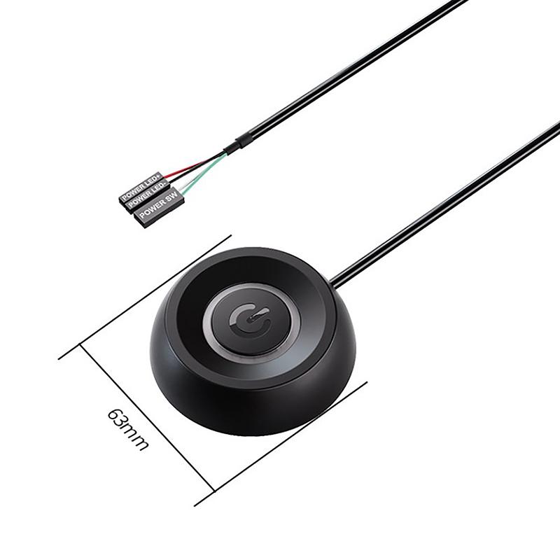 1Pc Desktop Computer Power Button Switch Push Button External Start Round Power Button Extension Cable For PC Motherboard