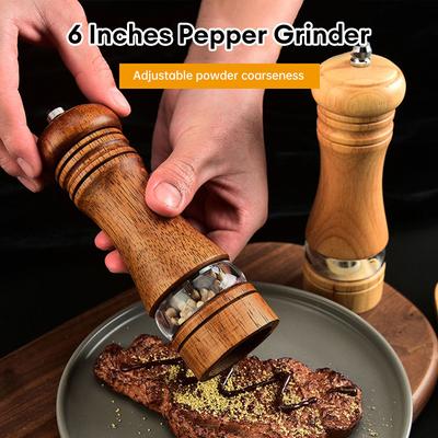 Manuelle Pfeffermühle aus Holz, Salz- und Pfeffermühle, Mehrzweck-Gewürzwerkzeug, Gewürzmühle aus Massivholz für den Haushalt in der Küche