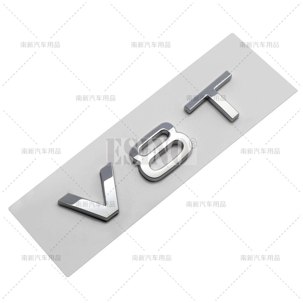 2026 Car Styling V6T V8T 3D ABS Chrome Emblem Car Badge Sticker Decal Auto Accessory for Audi A6 A7 A8 S4 S5 S6 S7 S8 RS4 RS5 RS6 RS7