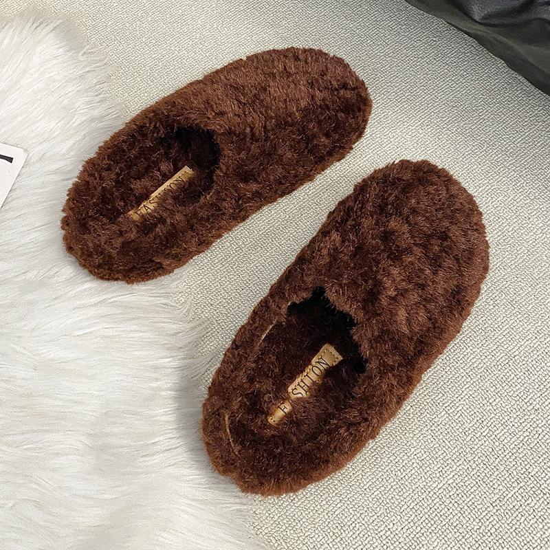 

Тапочки из овечьей шерсти на толстой подошве женские осенне-зимние 2025 новая корейская версия интернет-знаменитости увеличивающие рост маффин мешок голова ха 40 бордовый