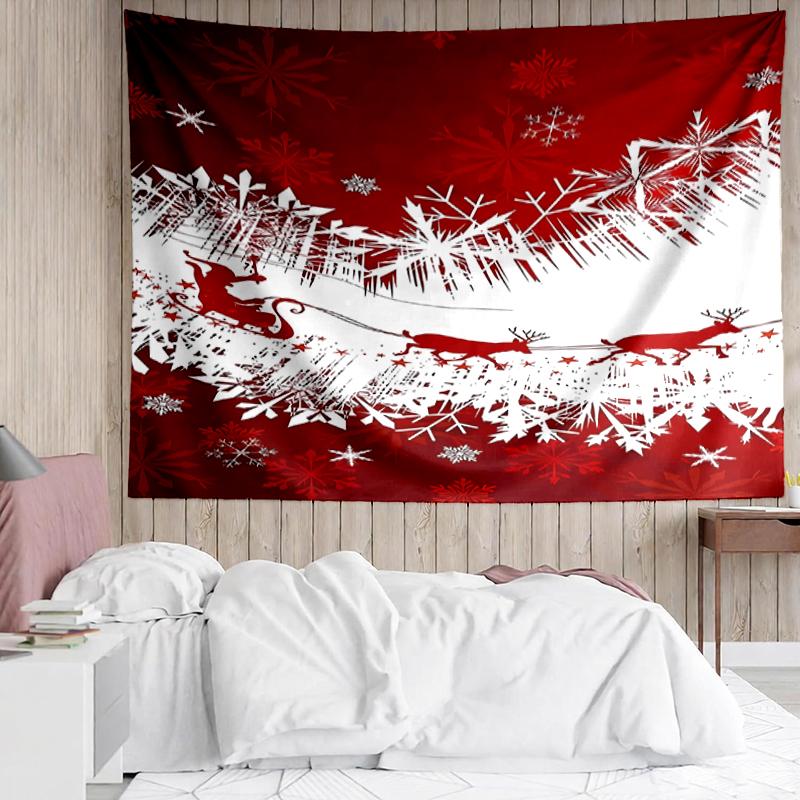 Christmas-reindeer Print Tapestry, Backdrop, Easy Setup, Ideal for Bedroom, Office & Living Room, with Aesthetic Wall Hanging Decor.