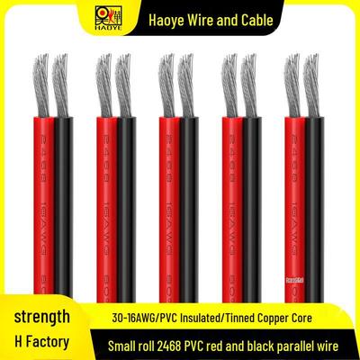 20m Rot & Schwarz Zwillings parallel Draht, 2468, 30-16 AWG, Verzinntes Kupfer, PVC-ummantelt