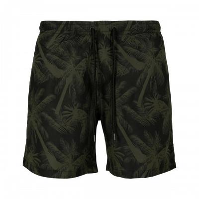Urban Classics Herren Badeshorts mit Palmenmuster