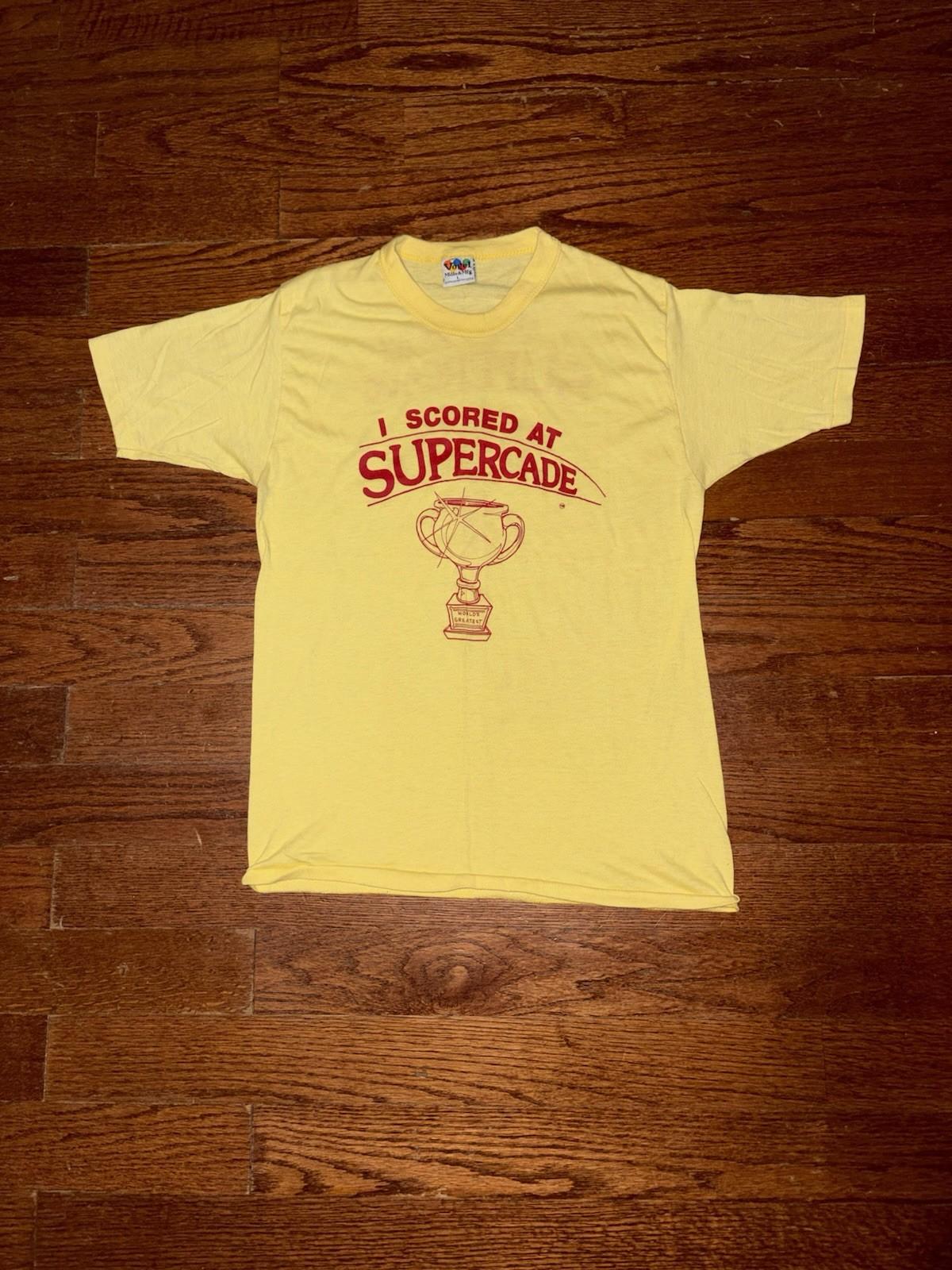 Vintage 80s I Scored At Supercade Video Game Shirt Mens L Yellow Vogel Nintendo Unisex T-Shirt M
