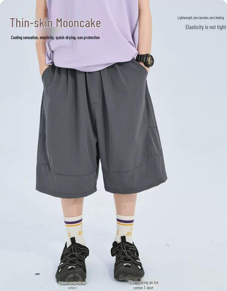 Boys' Quick-Dry Lightweight Summer Shorts - Comfortable and Cool Five-Point Pants for Middle and Older Children