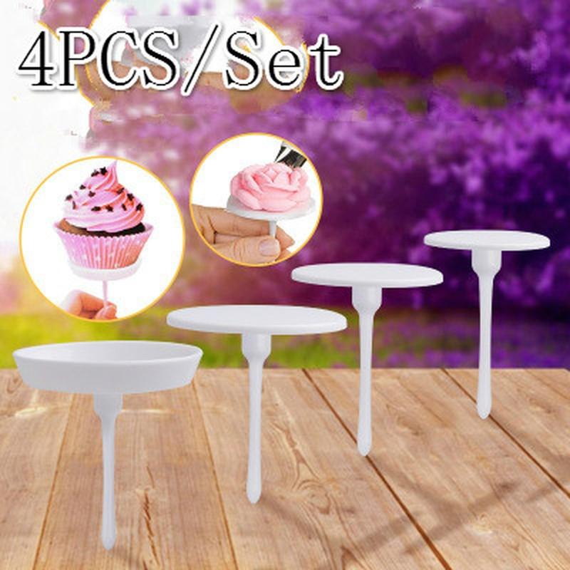 4pcs/set Cake Cupcake Stand Icing Cream Decorating Tool Cake Flower Needle Nail Baking Tools