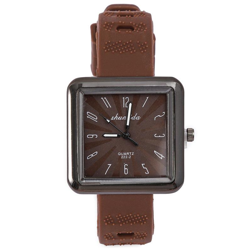 Dopamin Digital Damen Armbanduhr Quadratisch Silikonarmband Quarz Uhr Weiblich College Stil Freizeit Studenten Uhr