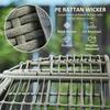 Rattan Egg Chair with Cushions and Pillows, Charcoal Grey