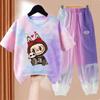 LBB Girls' Quick-drying Sports Set Summer Children's Fashionable Breathable Short-sleeved Ice Silk Set