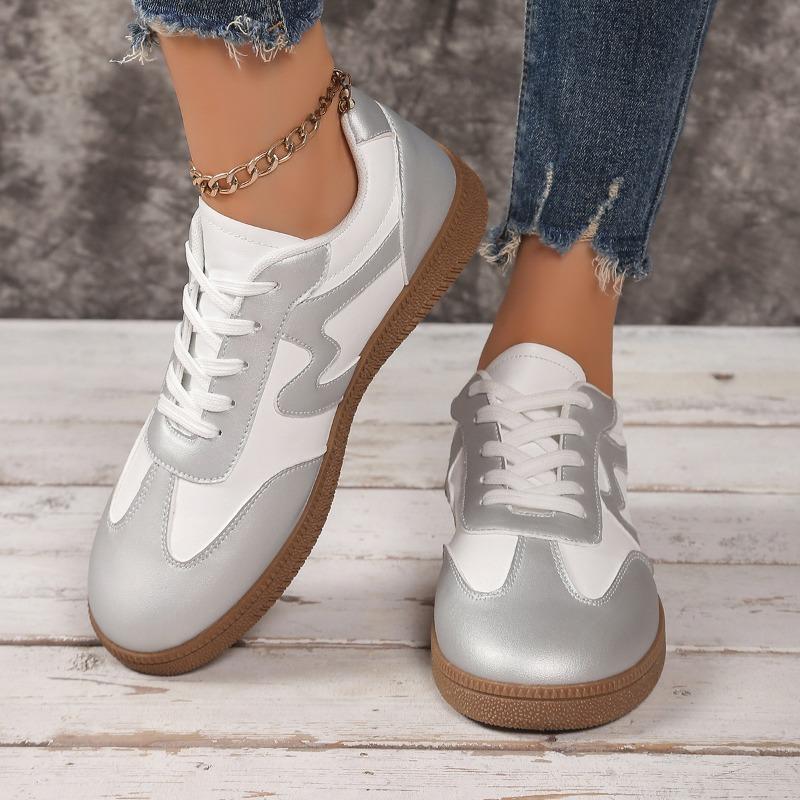 Fashion New Style Women's Vulcanize Shoes Trainer Casual Shoes Vintage Sneakers Sports Shoes Women Leather Sneakers Retro Design Lace-up
