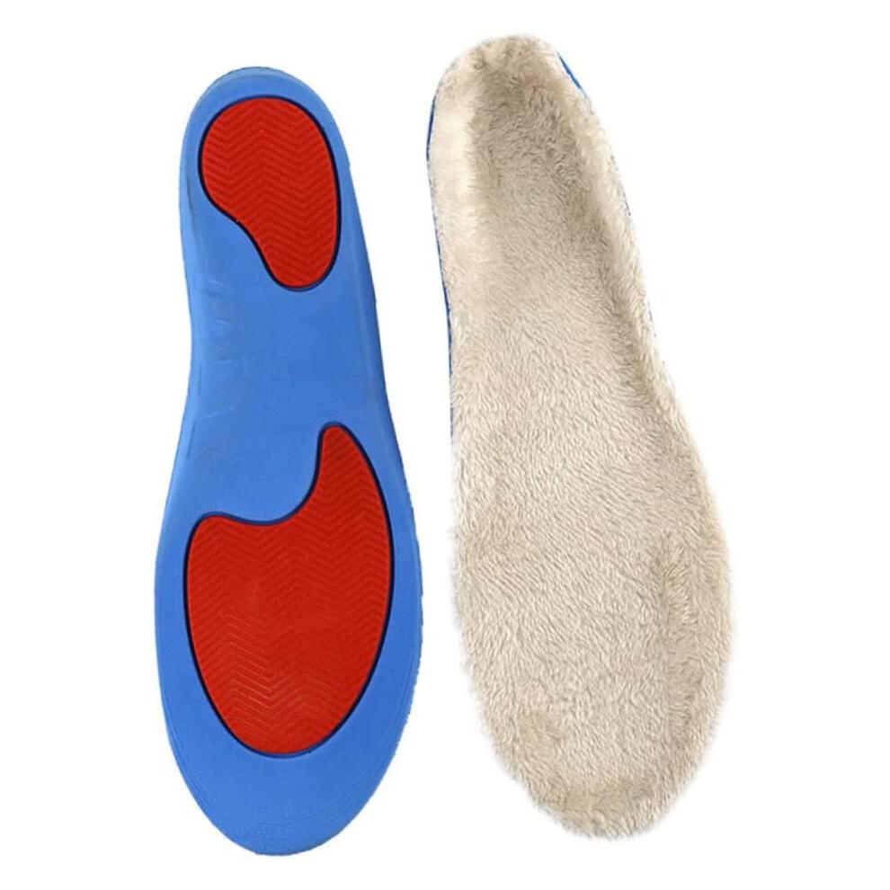 Sports Arch Insoles 2 Pairs Xl (44-46) Shock Absorption Warm Pu Foot Pads Thick Winter Insoles