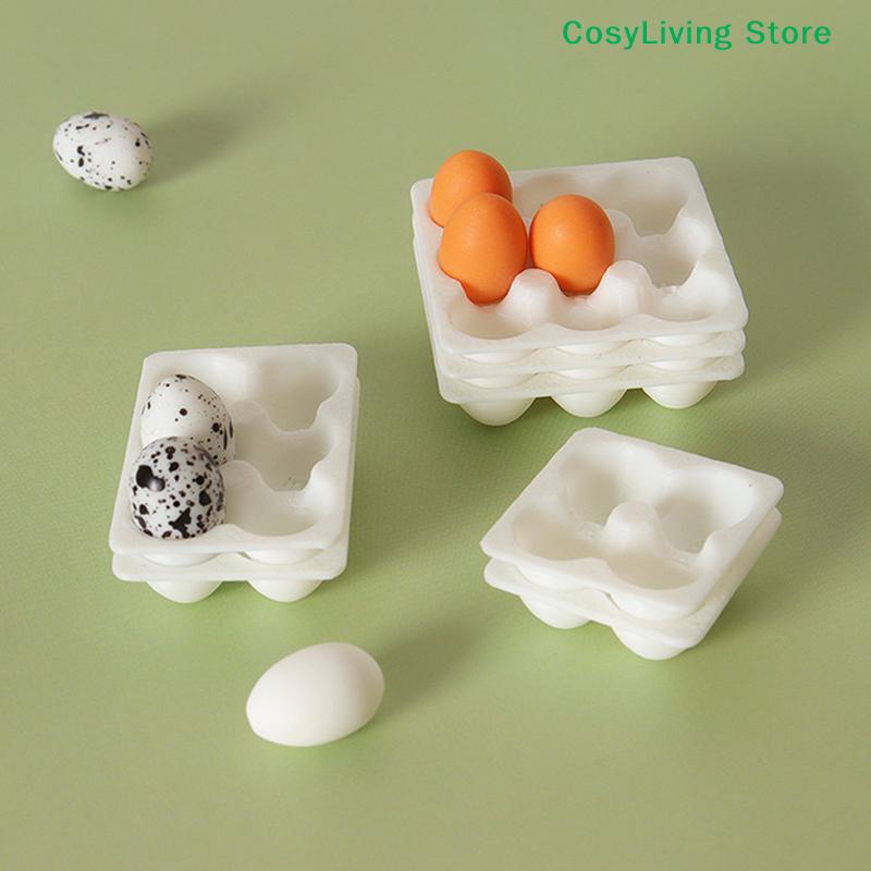 1/12 Miniatur-Eierkarton Eierbox Modell Küche Eier Lebensmittel Dekoration Lebensszene Dekor Zubehör