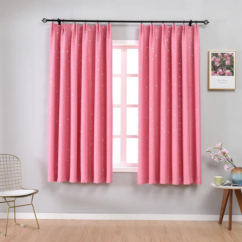 WTEMPO 2PCS Roman Modern Semi-Blackout Curtain Embroidered Dream Star Curtains Kitchen Window Bedroom Curtains Home Decoration