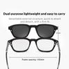 Retro Square Sunglasses Two-in-one Clip On Blue Light Glasses   Polarized Sunglasses Eyeglasses