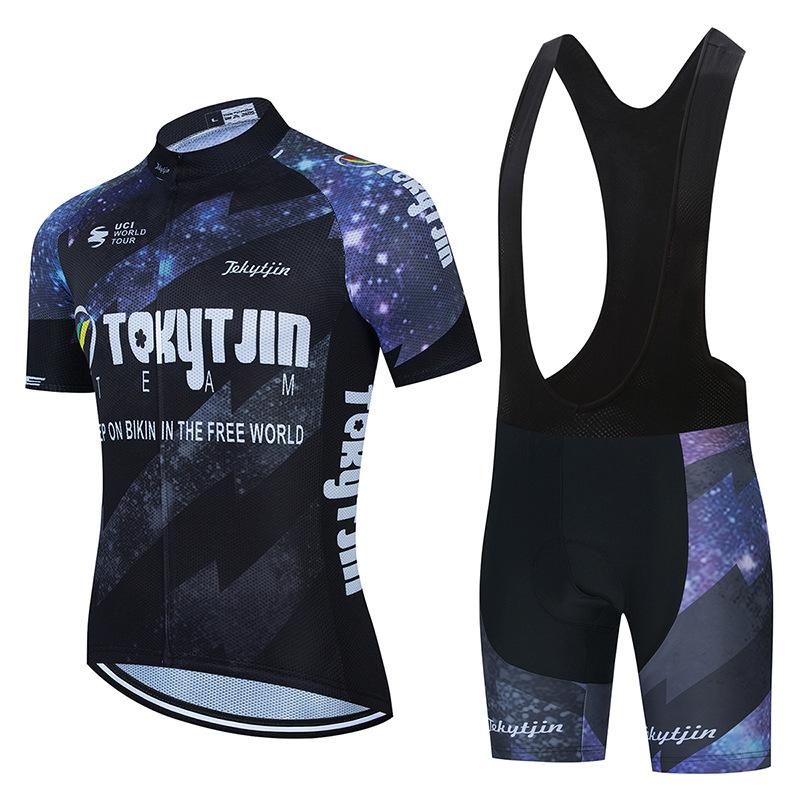

Cycling Sportswear Short Sleeve Set Strap Cycling Pants Breathable Outdoor Sportswear 2026 Summer Breathable Cycling Suit Set XS