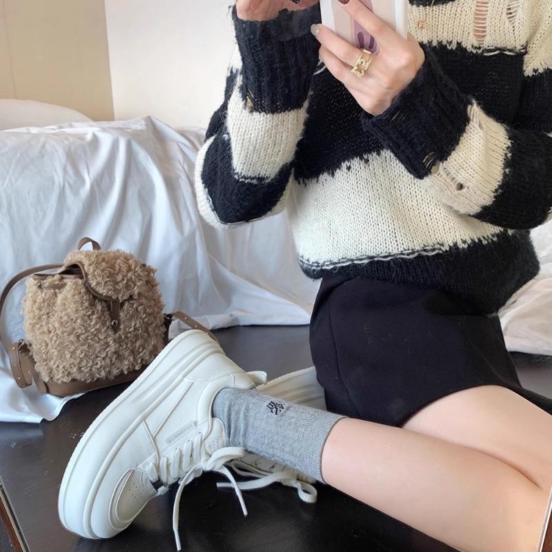 Women's shoes spring and summer casual shoes small man heightened thick-soled versatile lace-up casual little white shoes women