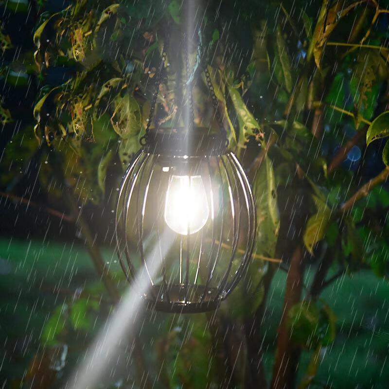 Solar Powered Outdoor Woven Pendant Lamp