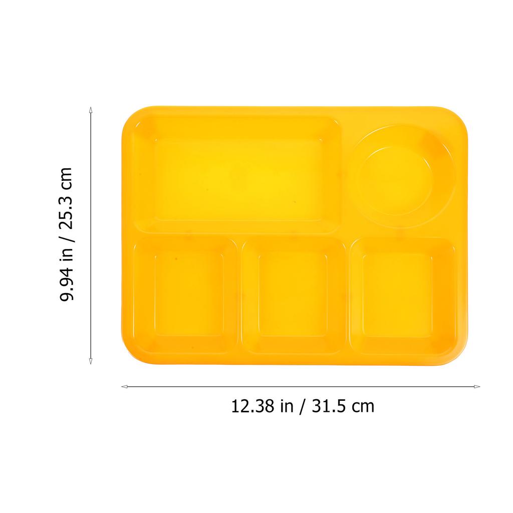 Anti-Fall Plastic Separating Dish Divided Compartments Plate for Fruits Steak Breakfast Family Restaurant Dessert Shop White