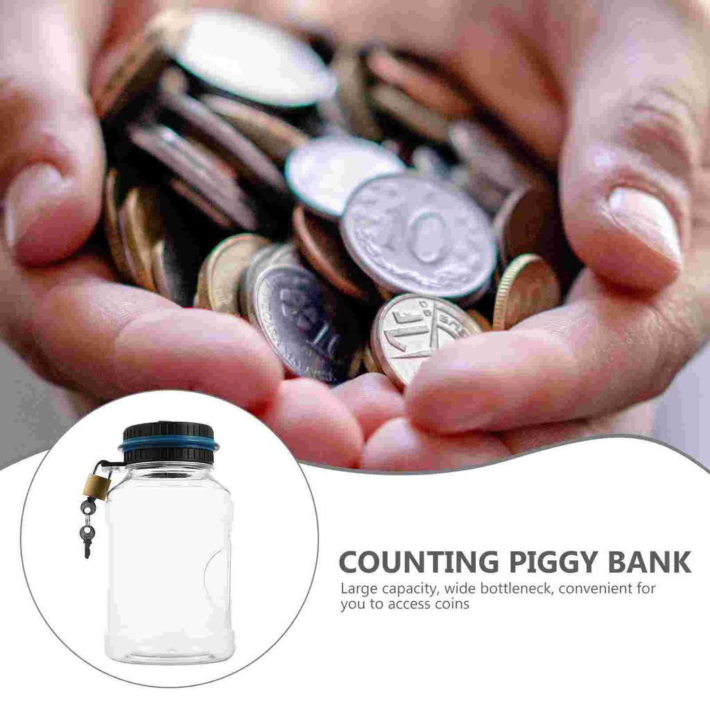 Digital Counting Money Jar Piggy Bank for Adults Coins Bucket Shaped Saving Pot Electronic Kids Boys Plastic