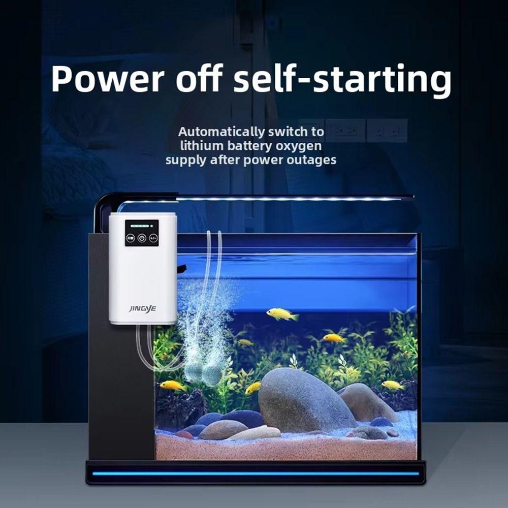 1,5/3/3,5W Aquarium-Luftpumpe USB Wiederaufladbar Geräuscharm Doppelzweck-Luftpumpe Leise Lithium-Batterie Aquarium-Sauerstoffpumpe