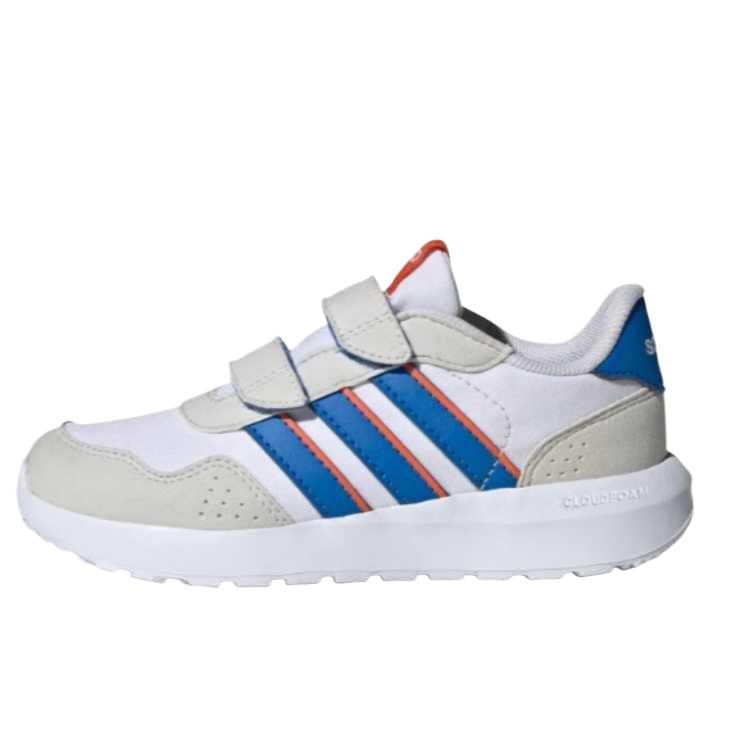 Adidas Run 60s Cf Fashionable Breathable Low-Top Kids Casual Shoes Kids Sneakers White Air-Force-Blue Half-Impact-Orange JH6211