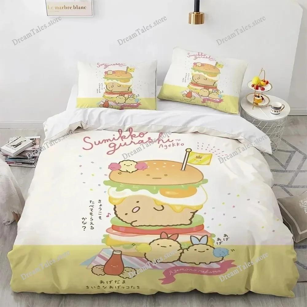 3D Anime Kawaii Cartoon Sumikko Gurashi Bedding Set Double Twin King Duvet Cover Comforter Pillowcase Boys Girls Adults Bedroom7