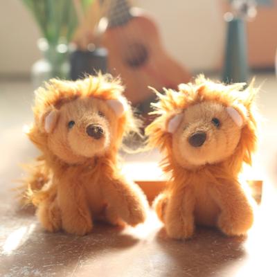 Niedlicher kleiner Löwenanhänger Plüschtierpuppe Cartoon Taschenanhänger Schlüsselanhänger Stoffpuppe