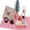 Miniature Wooden Paintable Tent Camping Scene Decoration Dollhouse Accessories Outdoor Scene Props Craft Project Kits