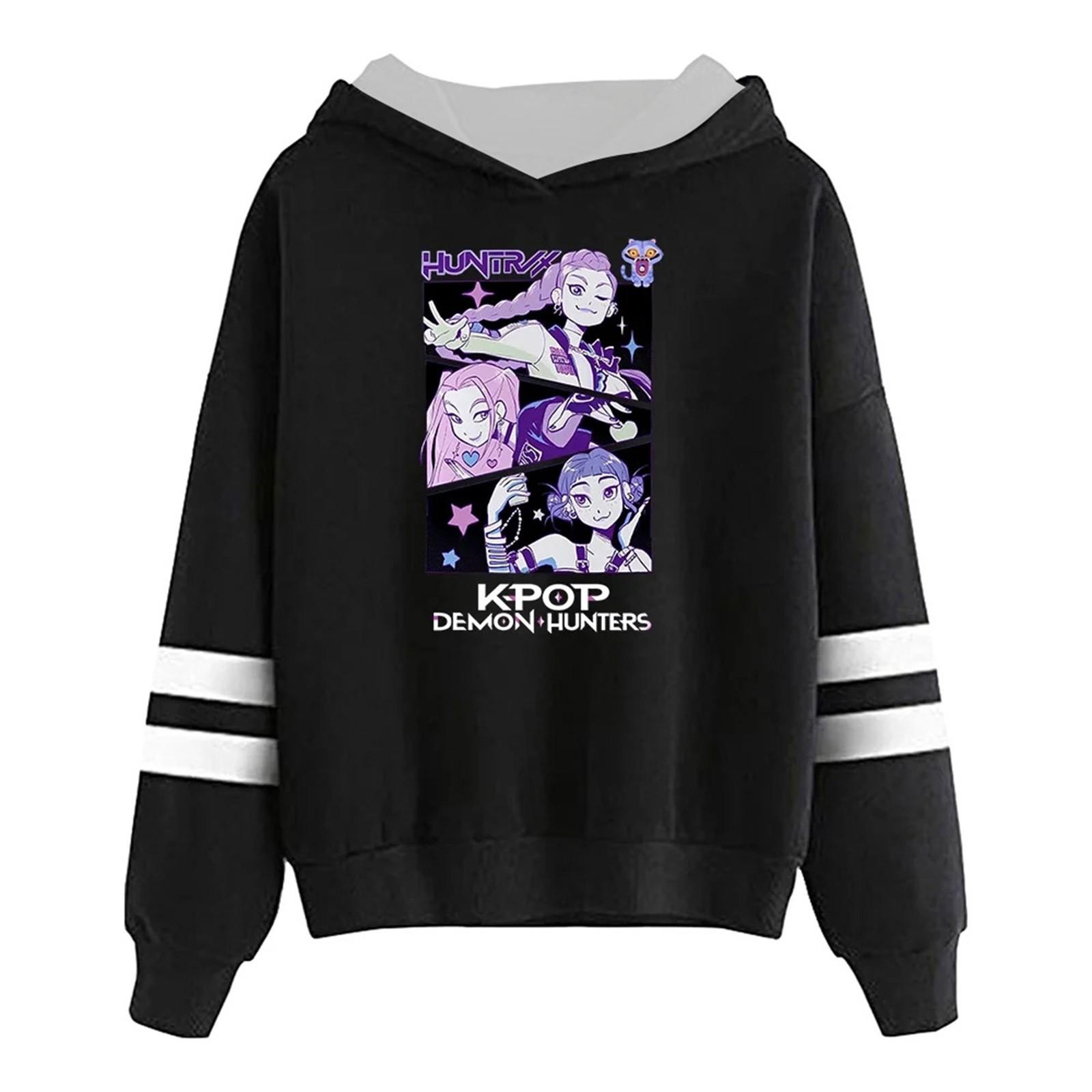 

Women s Fashion Lightweight Long Sleeve Pullover With Pockets Print Hoodie L чёрный