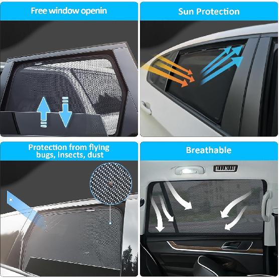 XCBYT Car Window Shade For -2024 Toyota RAV4 Window Covers Side Window Sun Shade Car Window Shade For Baby With Breathable Mesh Ulate Heat And UV For